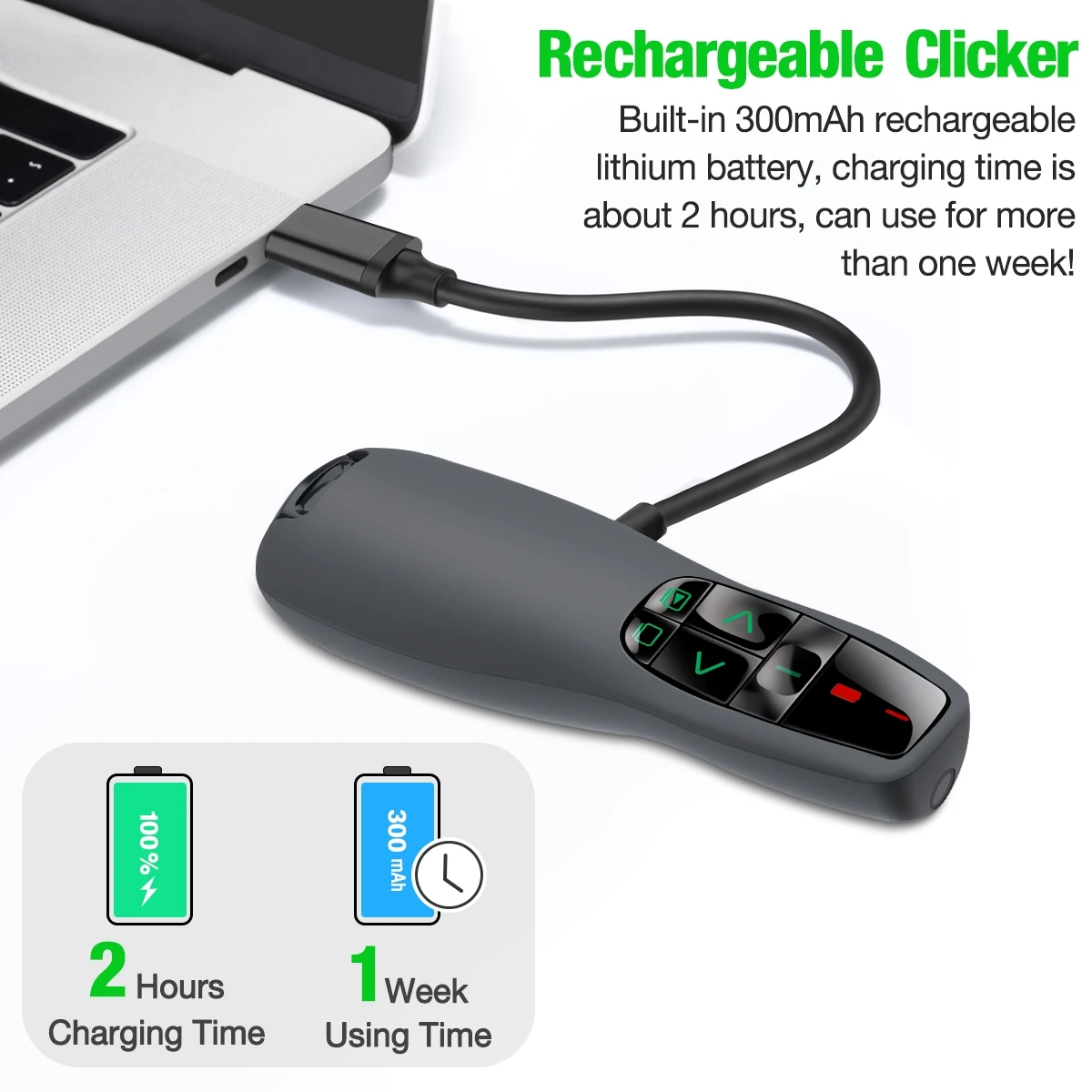 Перезаряжаемая Беспроводная указка 2 4 ГГц с зеленым/красным светом USB