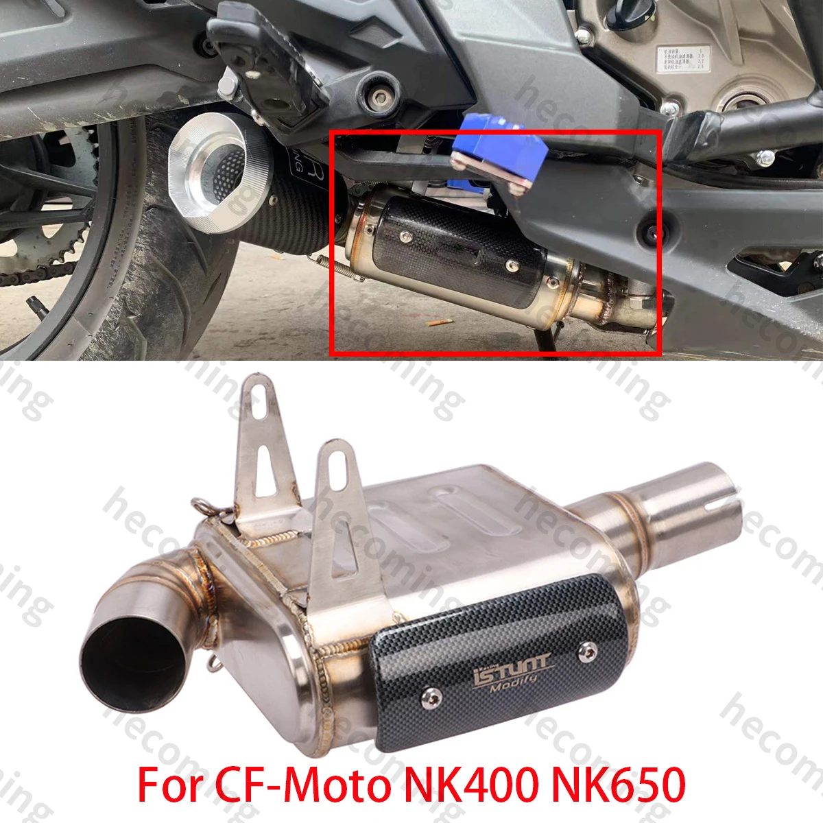 

Надевается для CFMOTO 400NK 650NK 650MT 700MT Система выхлопной трубы Глушитель Escape Mid Link Tube CF-moto 700MT Карбоновый глушитель выхлопной трубы