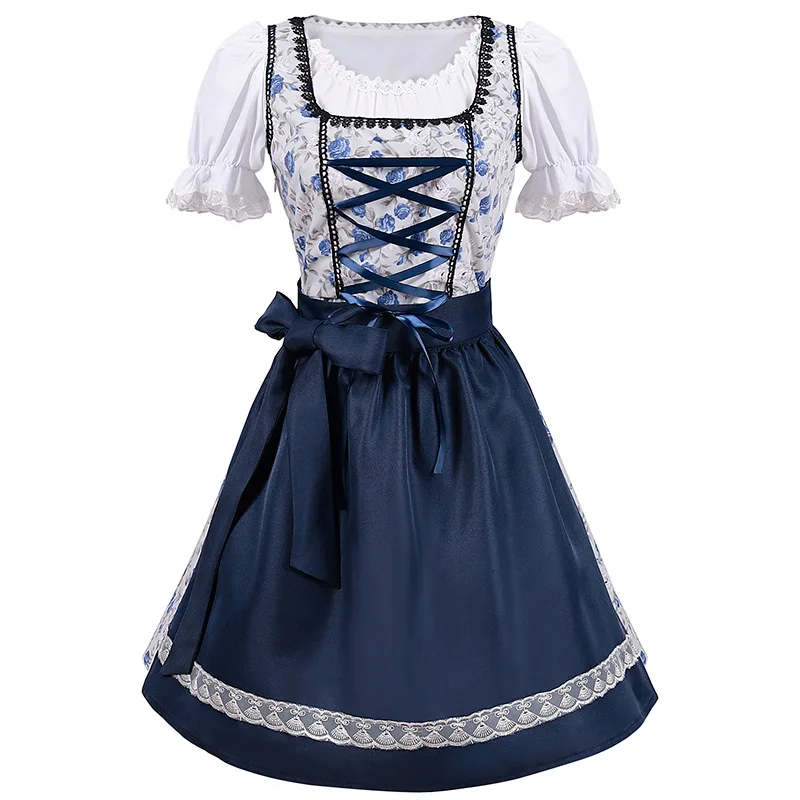 

Apron Dirndl Oktoberfest Costume Germany Bavarian Festival Parade Beer Girl Outfit Sexy Maid Cosplay Halloween Fancy Party Dress