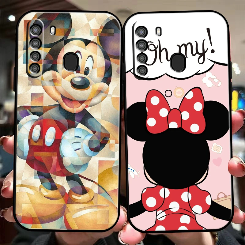 

Disney Mickey Mouse Lovely Phone Case For Samsung Galaxy A01 A02 A10 A10S A31 A22 A20 4G 5G Back Carcasa Liquid Silicon