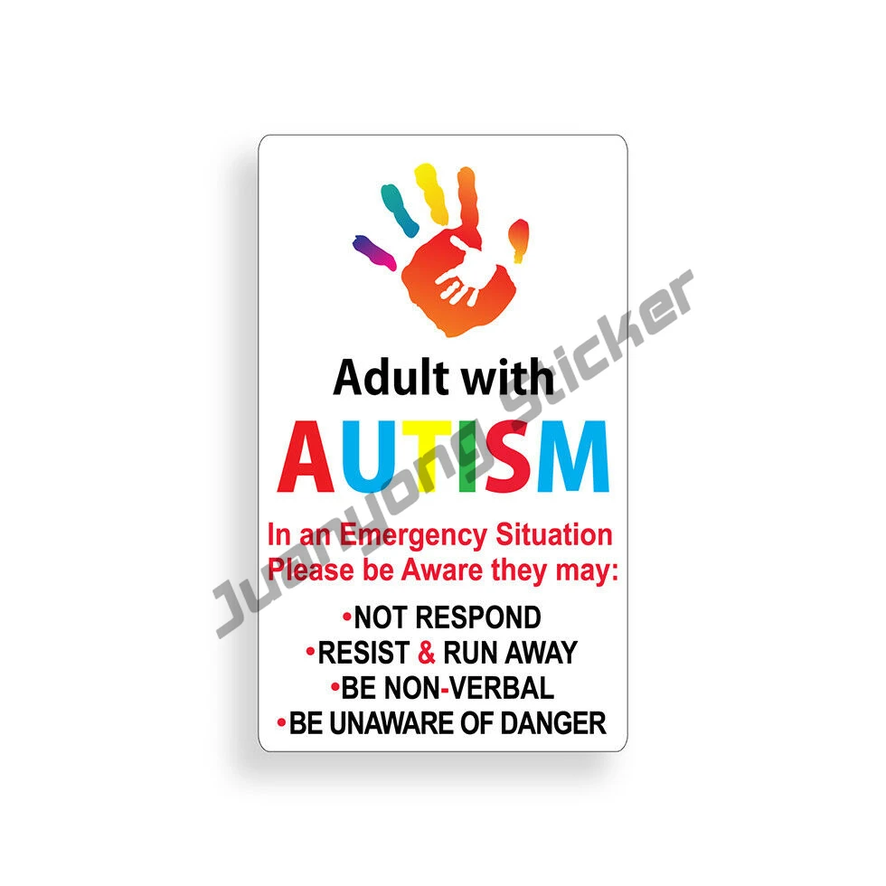 

Adult Autism Sticker Emergency Rescue Car Vehicle Alert Window Safety Decal Scratches Sunscreen Decal Decoration Accessories