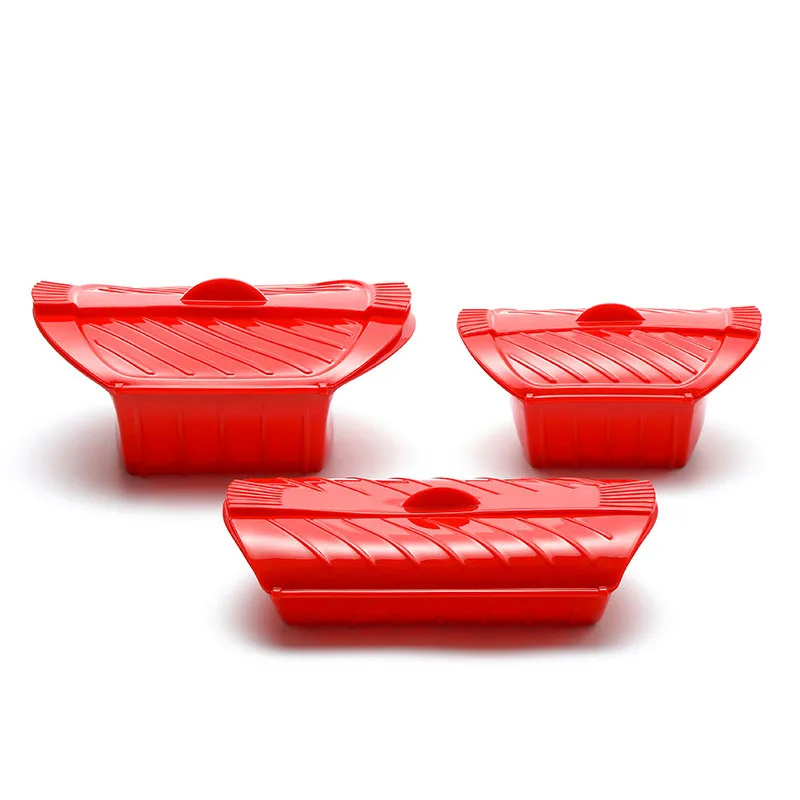 3pcs creative kitchen gadgets food grade silicone steamed fish bowl heat resistant microwave oven silicone steamer with lid free global shipping