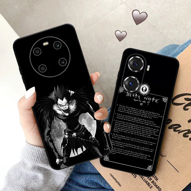 Черный мягкий телефонный чехол для Honor Magic5 Pro X7b X8b X9b X6 X7 X8 X9A X6a X8a 90 70 с аниме Death Note