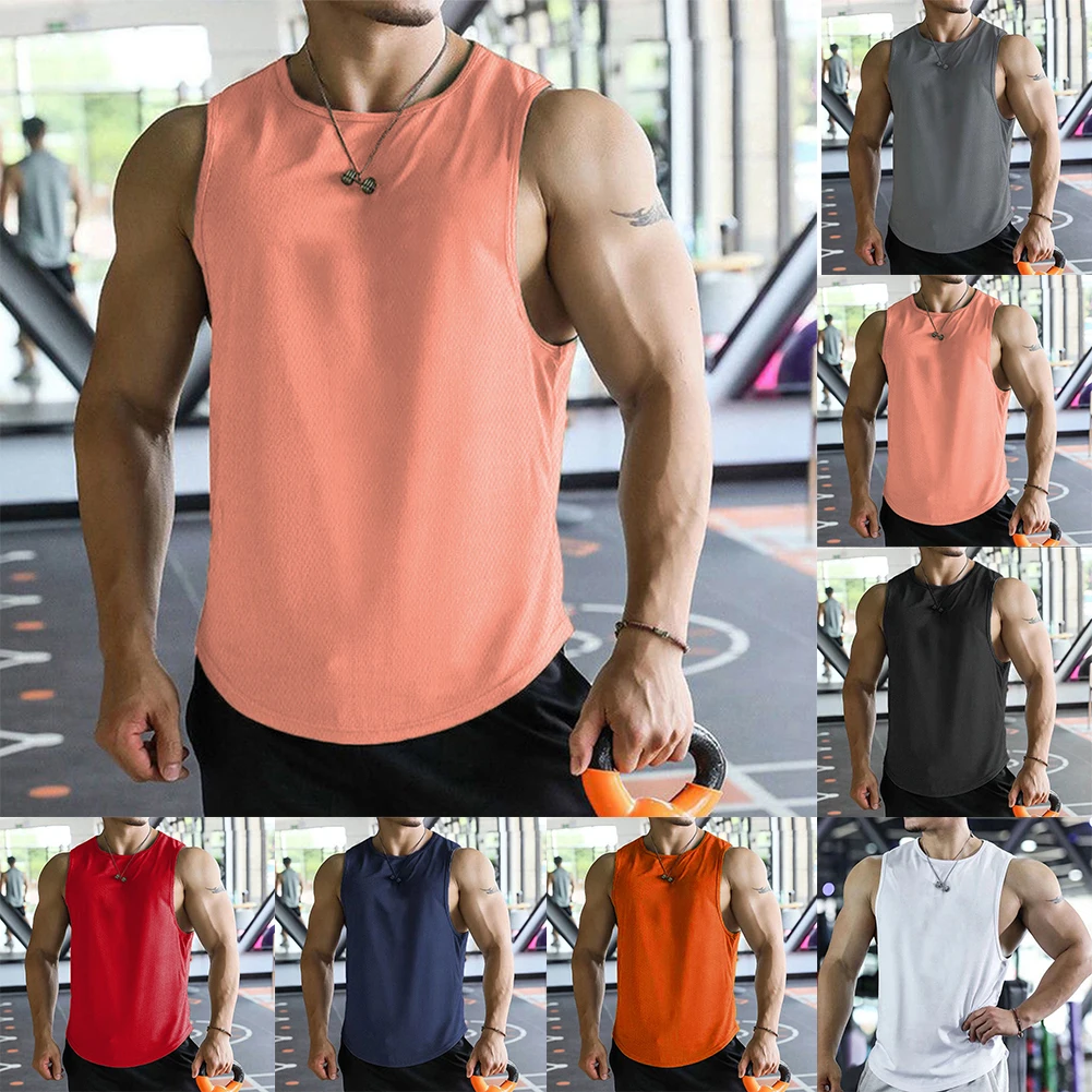 

Men Gym Muscle Singlets Workout Tank Tops Bodybuilding Shirts Male Fitness Vest Sleeveless T-Shirt Man Casual Undershirts