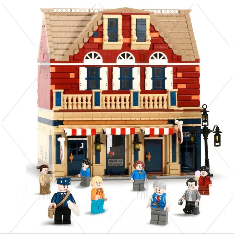 

Модель здания Серии Street View для почтового отделения, модель здания, сборный конструктор, игрушки, совместимые с Lego