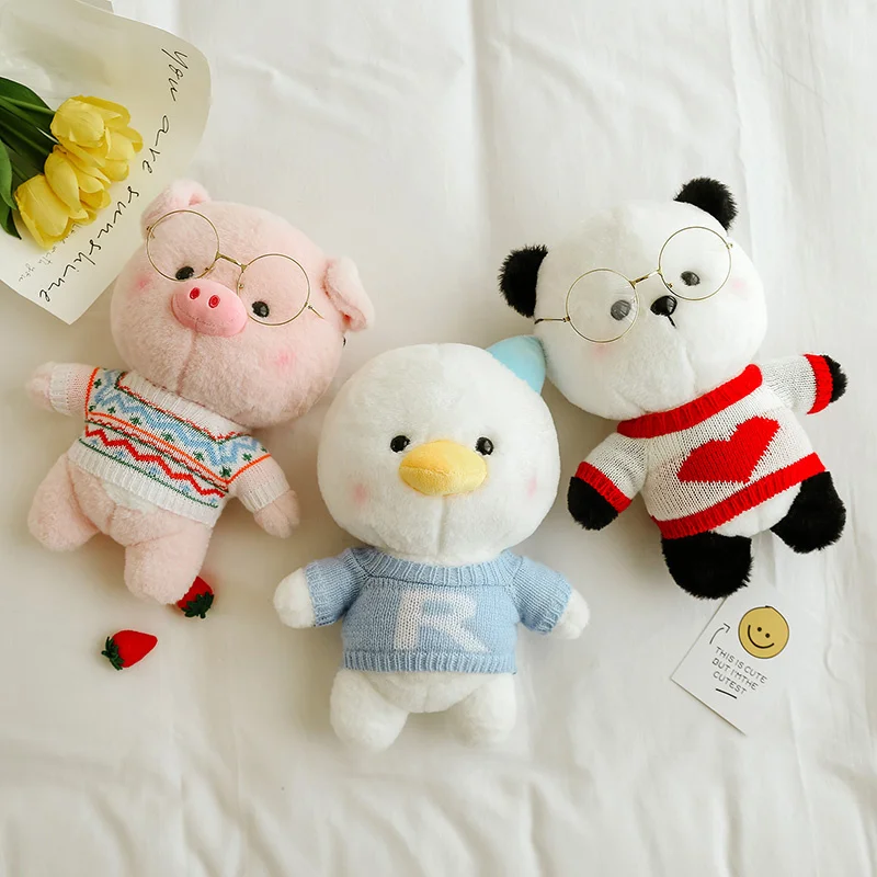 

30cm Cartoon Penguin Panda Pig Plush Baby Toys Stuffed Dress Up Animal Doll Soft Kawaii Pillow Birthday Gifts For Kids Children