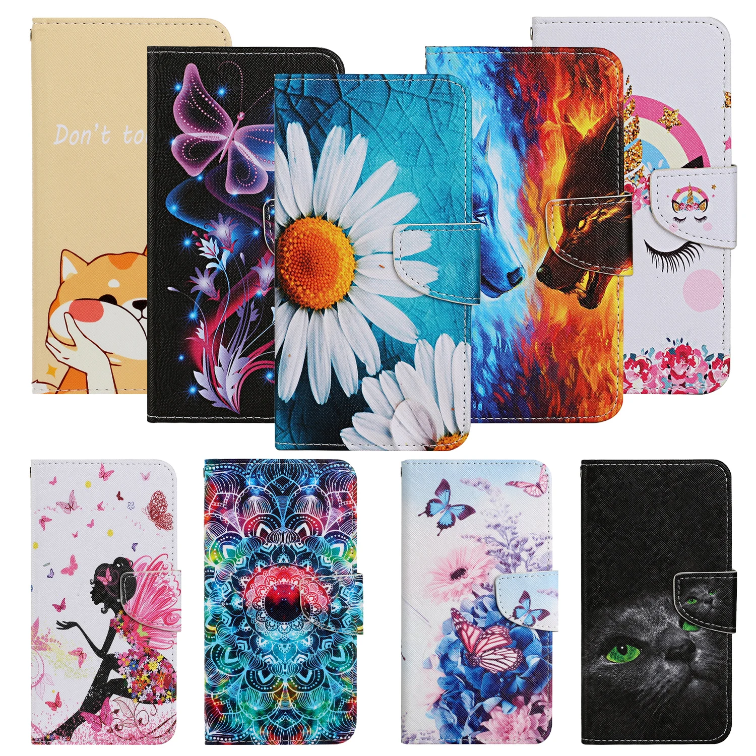 Кожаный чехол-кошелек 4/книжка с защитой от падения для телефона HUAWEI Y9 Y5 Y6 Y7 Y7A PRIME P