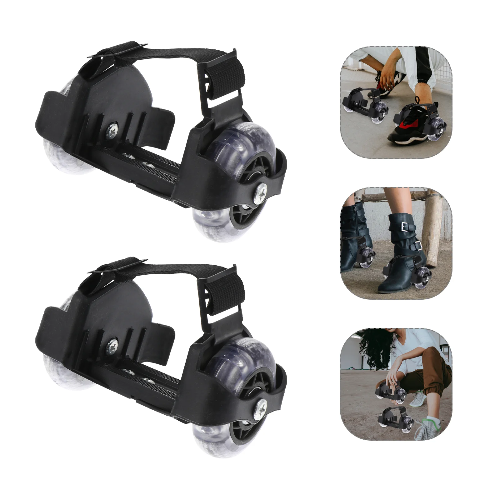 

1 Pair Heel Rollers Fine Flashing Skating Shoes Skating Wheels Gift Street Roller