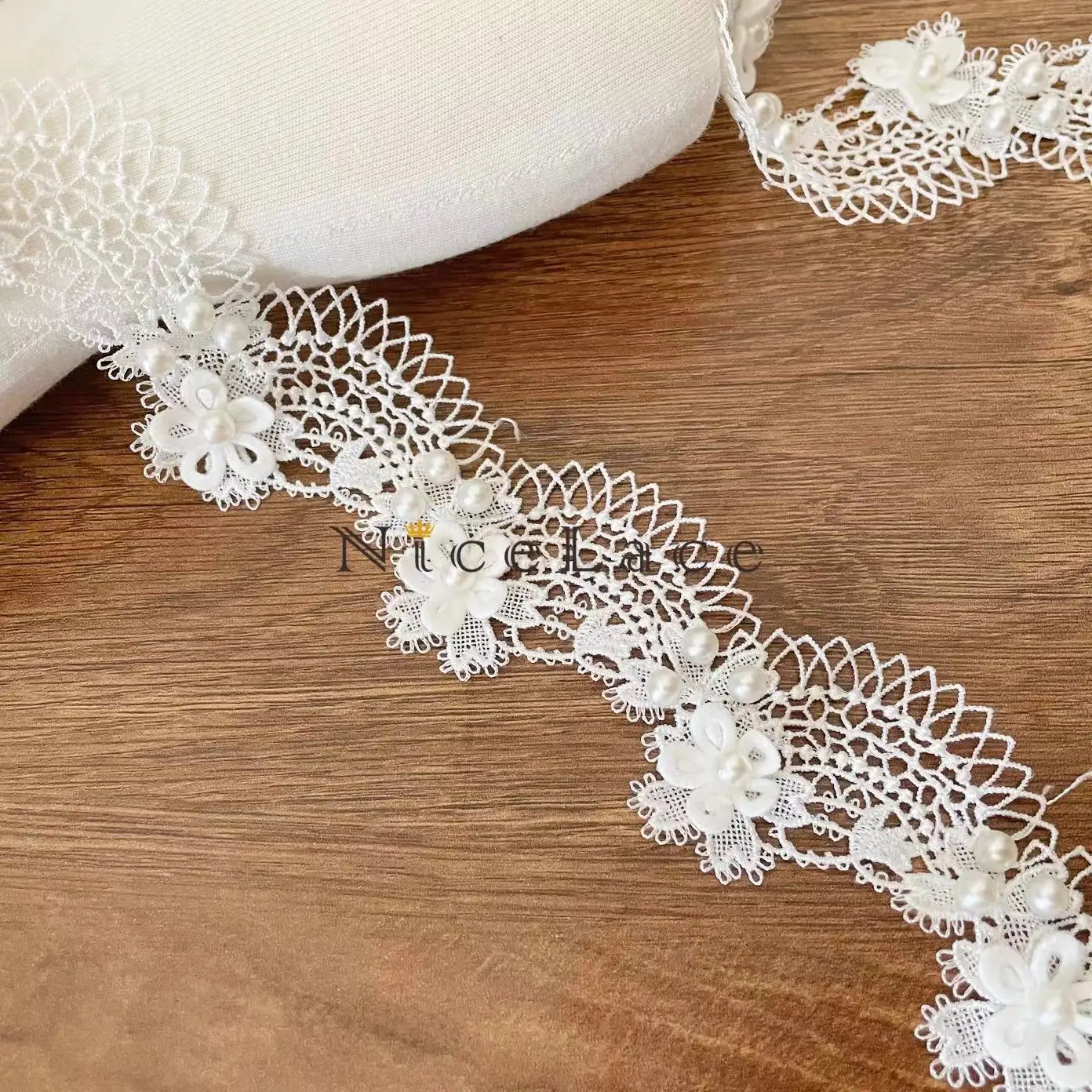 

Lace Fabric 2022 High Quality Lace 5 Yards Nicelace Bridal Train Sewing Accessories For Wedding Dresses Edge Bridal Head Veils