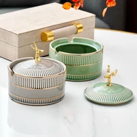 light luxury home decoration elk ceramic ashtray modern living room smoking desktop ash storage container weed accessories gift
