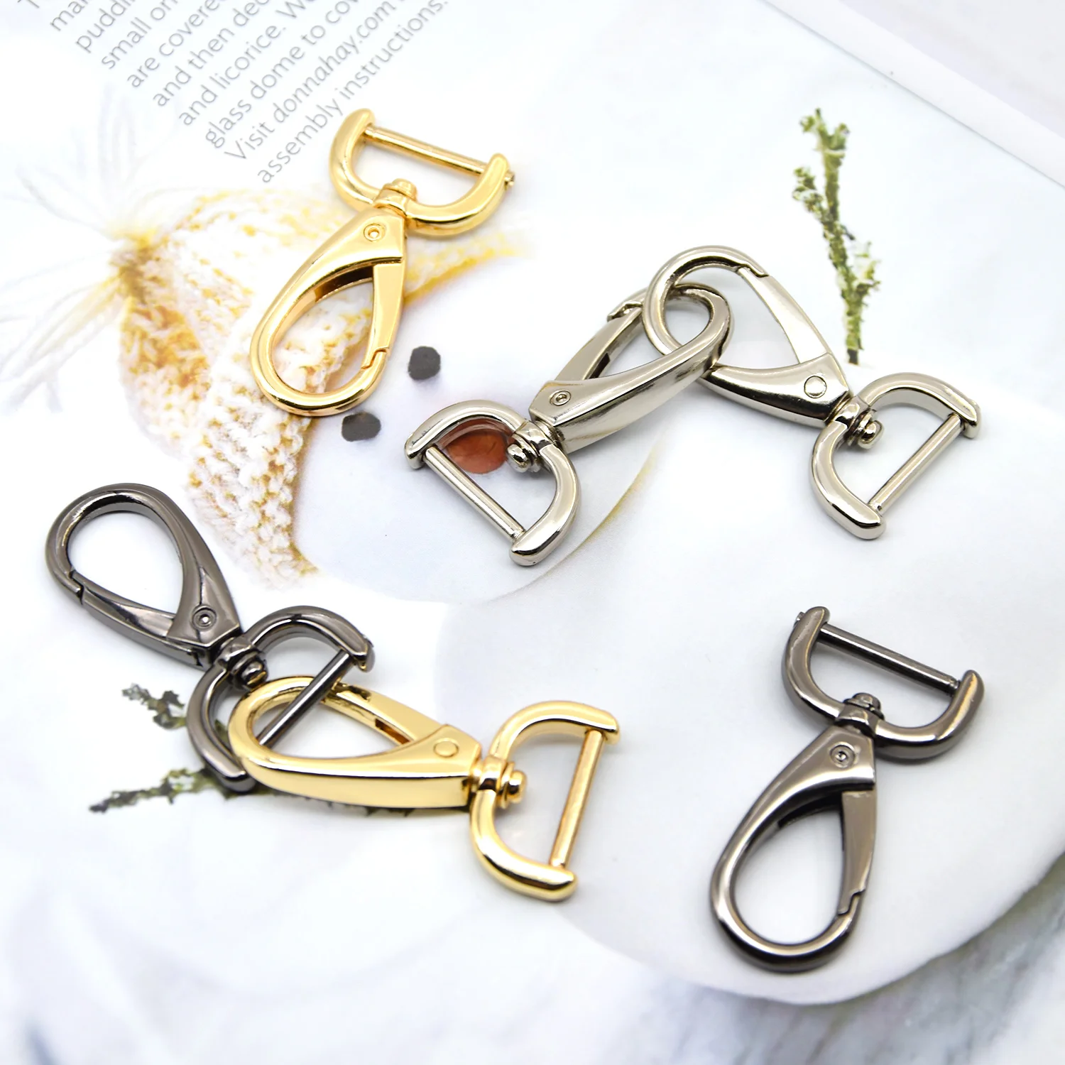 Застежка-карабин для кожевенного ремесла D-образные кольца 2 шт.