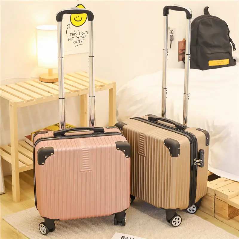 Solid Color Niche Design Mini Fashion Boarding Box Universal Wheel Trolley Lightweight Small Travel Password Case
