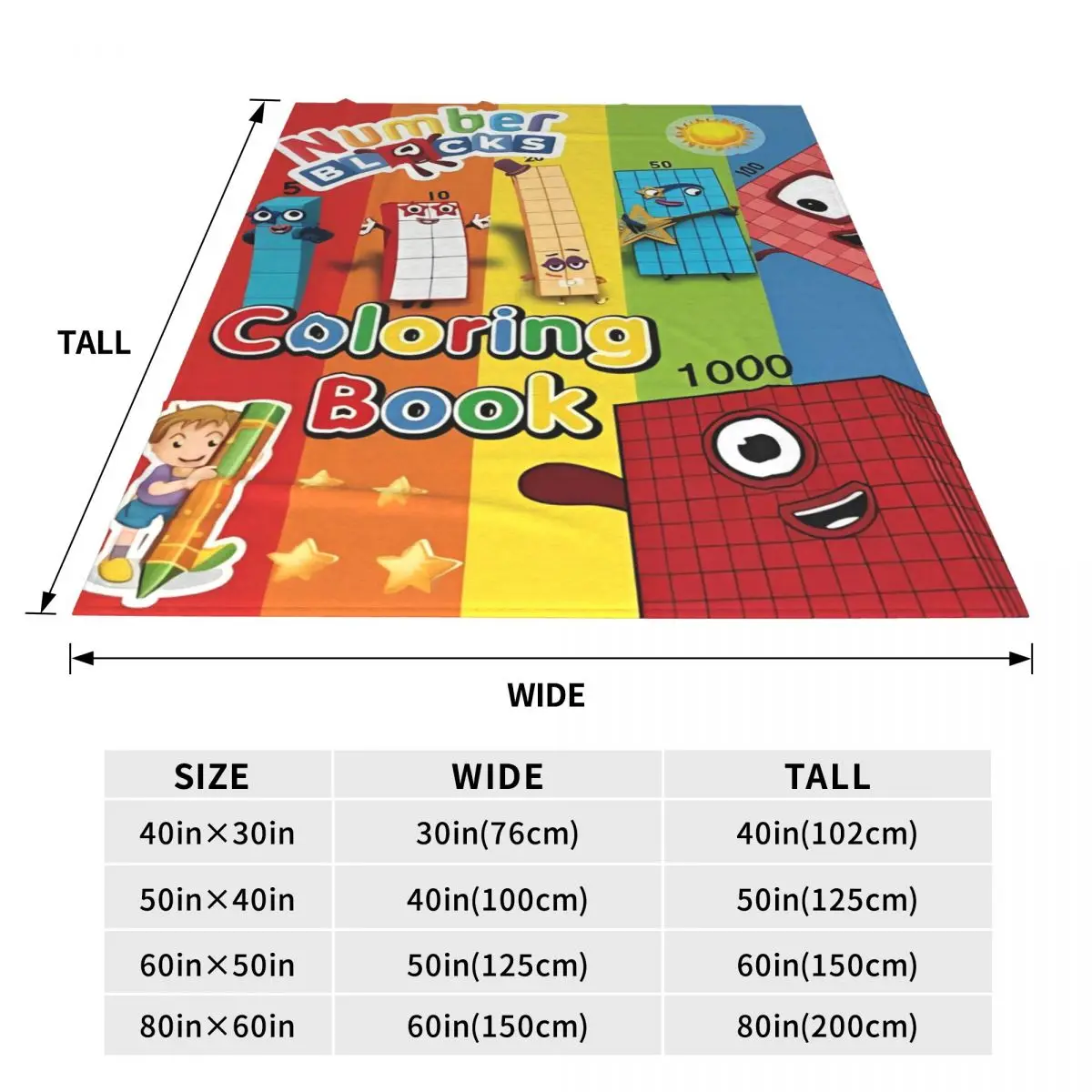 Одеяло с героями мультфильмов N-Numberblocks мягкое теплое эстетическое плюшевое