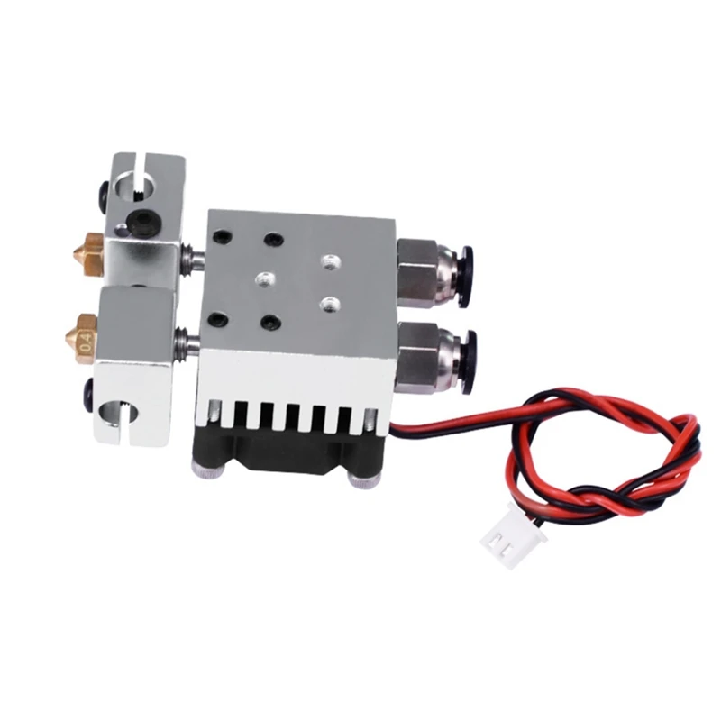 

3D Printer Accessories E3D-V6 Dual-Head Mixed Color Extrusion Cooling Kit, Dual-Jet Extrusion with Cooling Fan