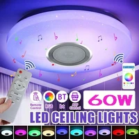 smart ceiling lamp bluetooth alexa app remote control music speaker rgb color changing lamp home intelligent ceiling light