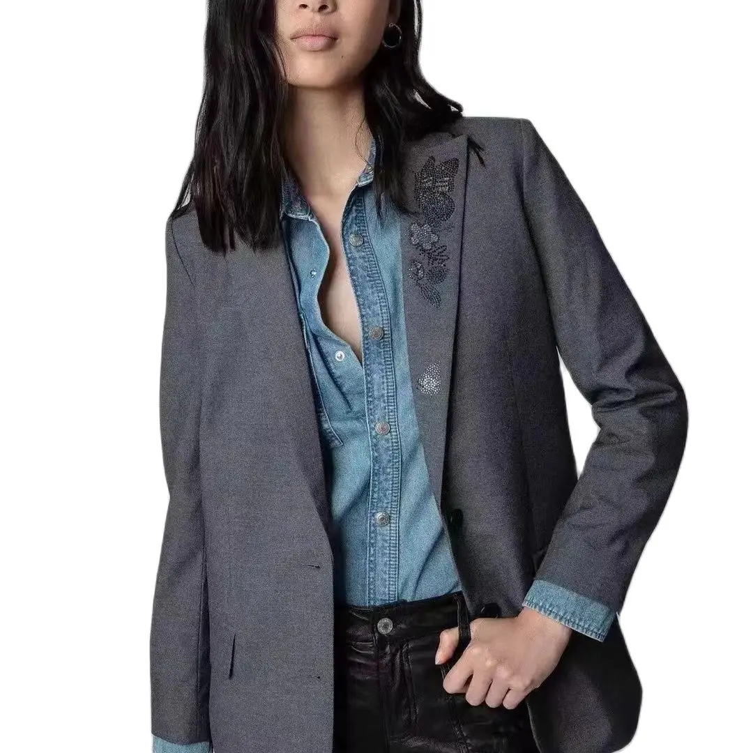 

Zv new back butterfly diamond style commuter suit coat