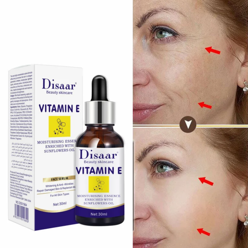 

30ml Vitamin E Facial Lotion Lifting Firming Brightening Skin Pore Shrinking Anti Aging Face Serum Deep Moisturizing Essence