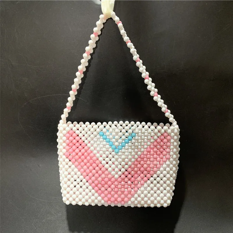 

Женская сумка с бусинами ручной работы, модная Минималистичная сумка в полоску, новинка 2023, повседневные Универсальные женские сумки, сумка