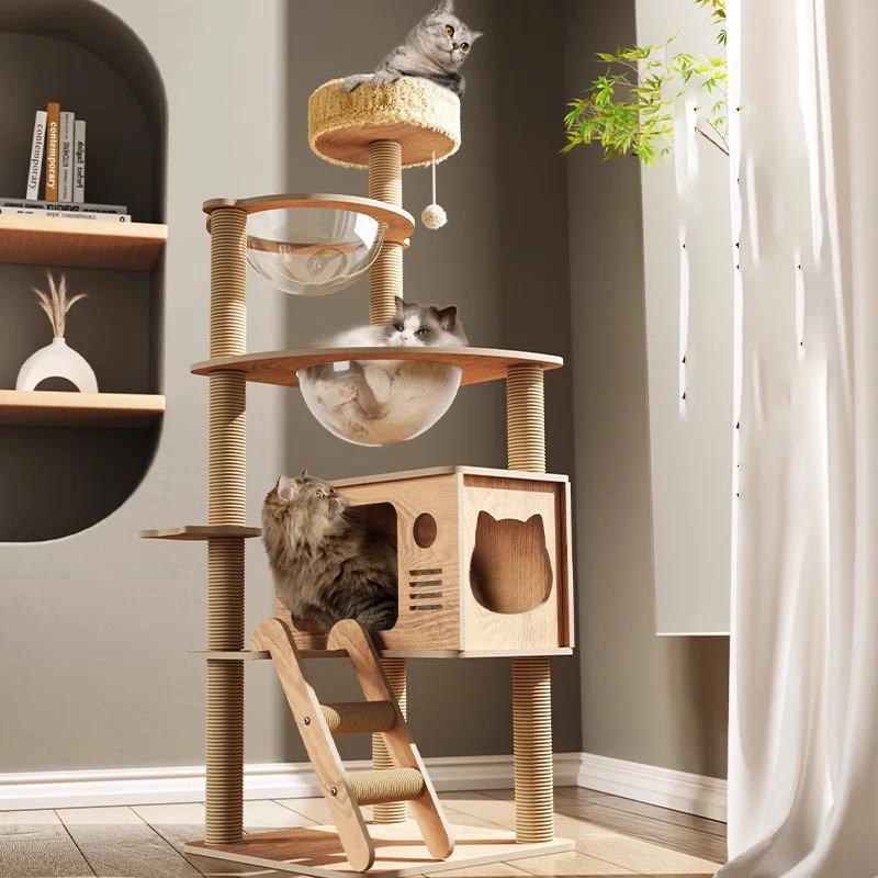 

Playground Cat Scratcher Condo Climbing Frame Luxury Scratching Ball Cat House Tree Tower Stairs Mascotas Pets Stuff LJ50CS