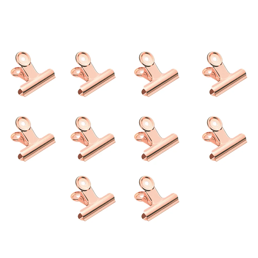 10 Pcs Curve Shaping Clip Snack Sealing File Clips Ticket Nail Kit Set Binder Metal Stainless Steel Office