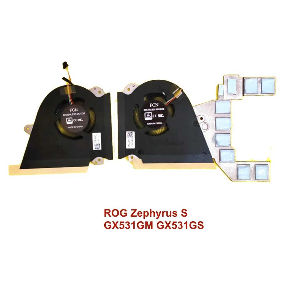 

Laptop CPU GPU Cooling Fans for Asus ROG Zephyrus S GX531 GX531GS GX531GM GX531G Fan Cooler Radiator 13NR01D0M08011 13N1-5HH0301