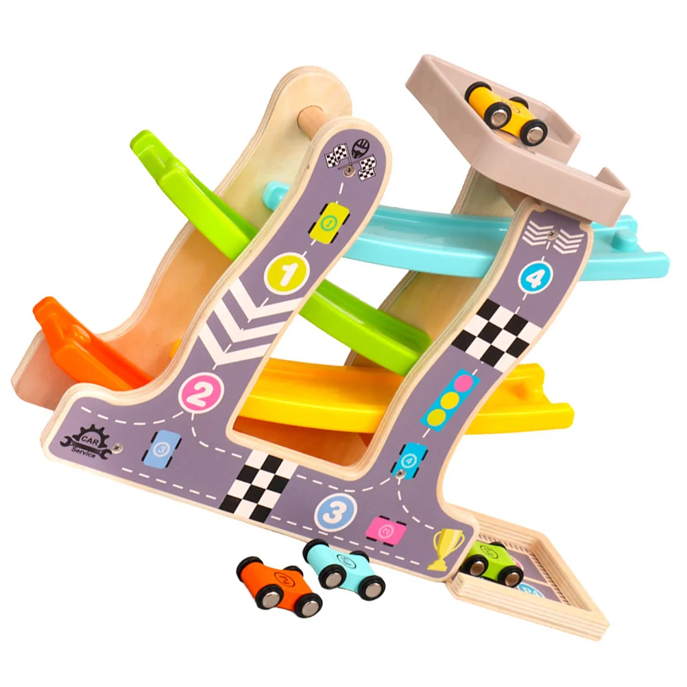 

Rail Glider Track Car Toy Kids Playset Wooden Early Education Plaything Children's Interactive Toys