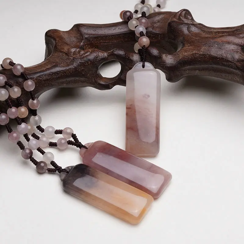 Подвеска Jin Si Yu Ping An Jing подвеска с фиолетовыми бусинами