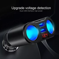 3 1a usb car charger dual cigarette lighter socket splitter for phone tablet dvr power adapter auto electronics with lcd display