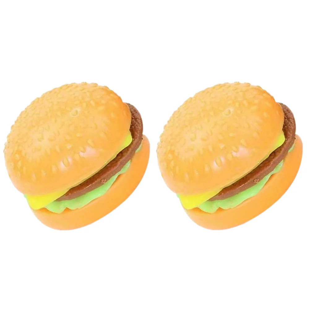 

2pcs Hamburger Stretchy Toy Hamburger Shaped Decompression Toy Burger Shape Squeeze Toy