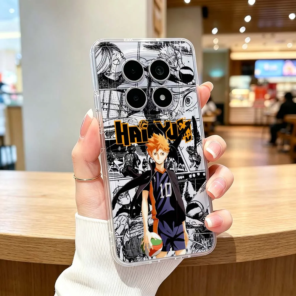 Фото Крутой чехол Haikyuu для Xiaomi POCO X7 X6 X5 F7 F6 F5 F4 M8 M6 C85 C71 Pro, прозрачный защитный чехол для телефона. №4