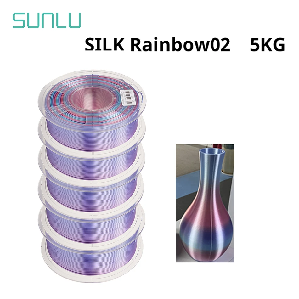 SUNLU 5 рулонов шелка 1 кг 3D волокно 75 мм близко к эффекту без пузырьков нетоксичный