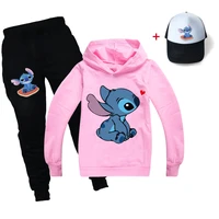 stitch spring and autumn childrens wear boys and girls sportswear sweater pants childrens suit teenagers 3 16 years old