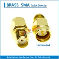 1x pcs sma male to sma female quick push on directly plug cable connector socket brass straight coaxial rf adapters