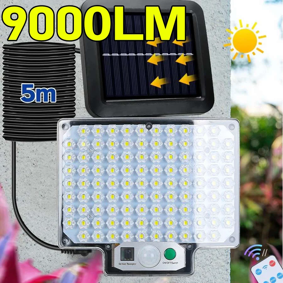 Настенный светильник светодиодный на солнечной батарее водонепроницаемая лампа