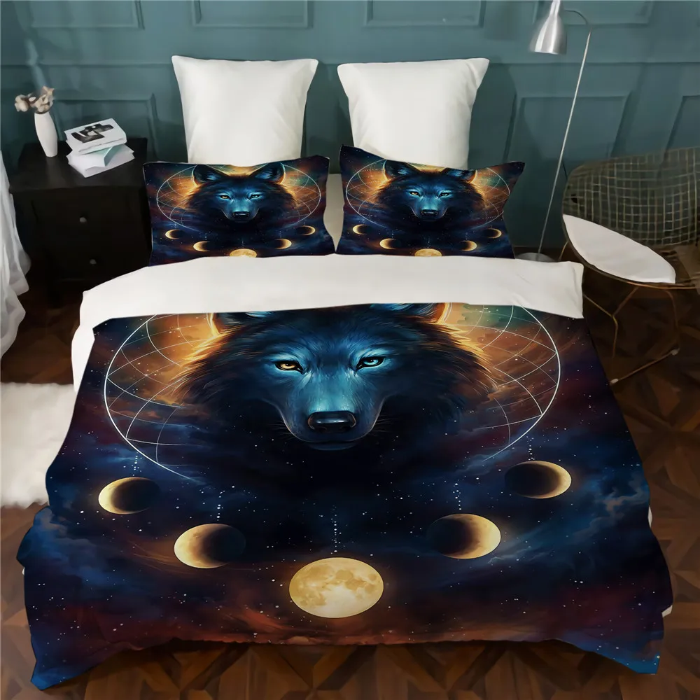 

Wolf Bedding Set Luxury Duvet Cover King Size Bedsheet Comforter Bed Sets 3D Animal Bedclothes Home Beds Bedspread