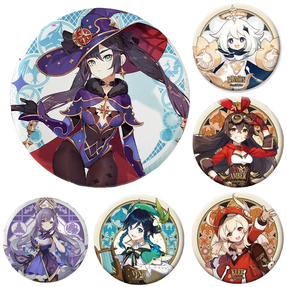 

Брошь в виде героя игры Genshin Impact, значок для косплея, Милая брошь в виде мультяшного героя айпмона Эмбер Кли, булавки, аксессуары, реквизит