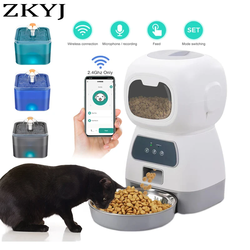 3.5L WiFi APP Automatic Pet Feeder Programmable Cat Auto Feeder Stainless Steel Bowl Dog Food Dispenser Cat Food Dispenser Autom