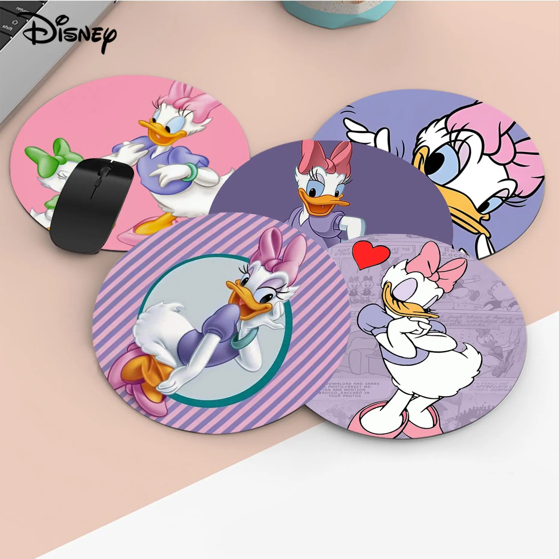 

Disney Daisy Duck Cartoon Mousepad Animation Round Office Computer Desk Mat Table Keyboard Big Mouse Pad Laptop Cushion For PC