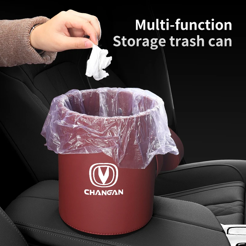 

Car Trash Can Hanging PU Storage Box Auto Interior Accessories For Changan CS75 CS35 CS15 CS95 RAETON CX70 CS55 EADO CX20 CS15EV
