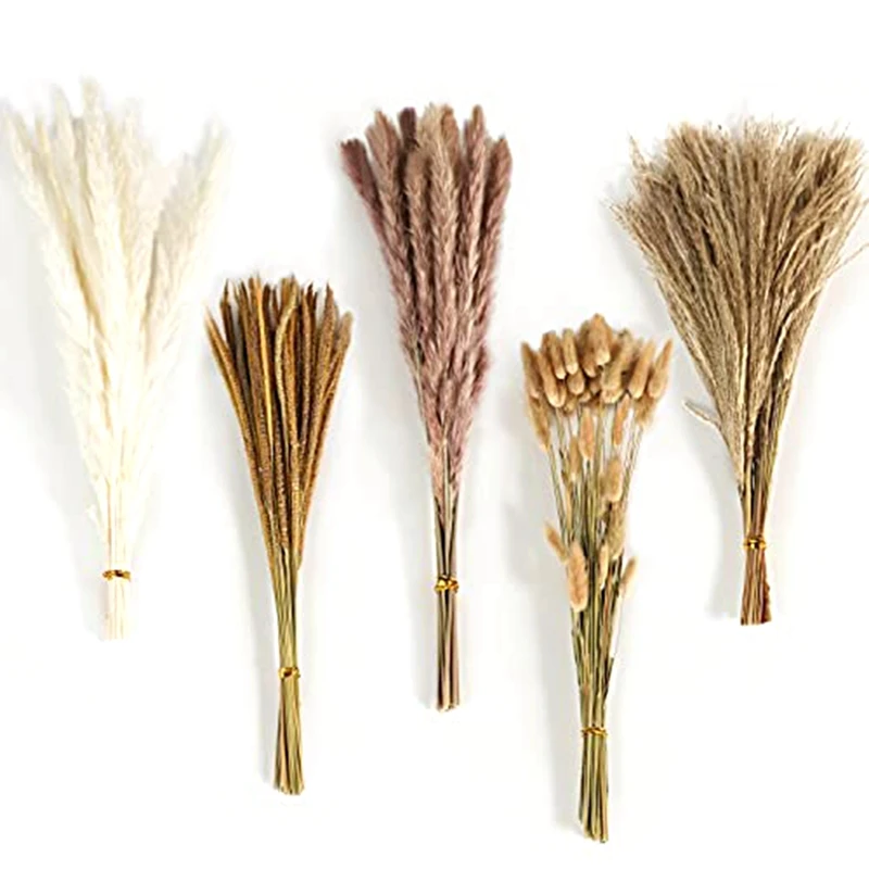 

Dried Pampas Grass Decor,120Pcs Boho Home Wedding Party Decor Dried Flowers Arrangements Pampas Grass,Reed,Bunny Tails