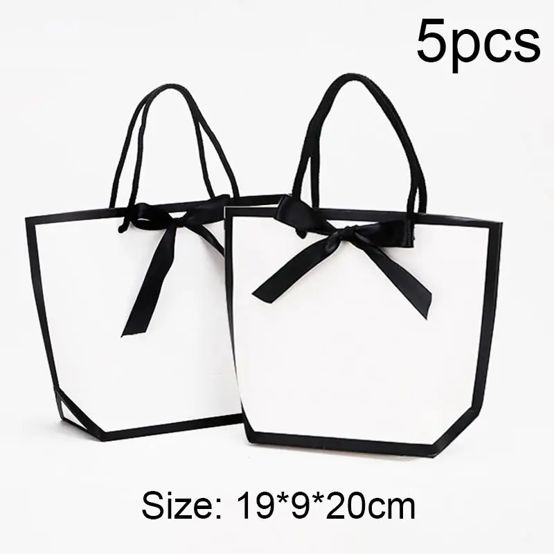 5 шт. белая картонная черная рамка бумажный пакет для покупок рекламы одежды