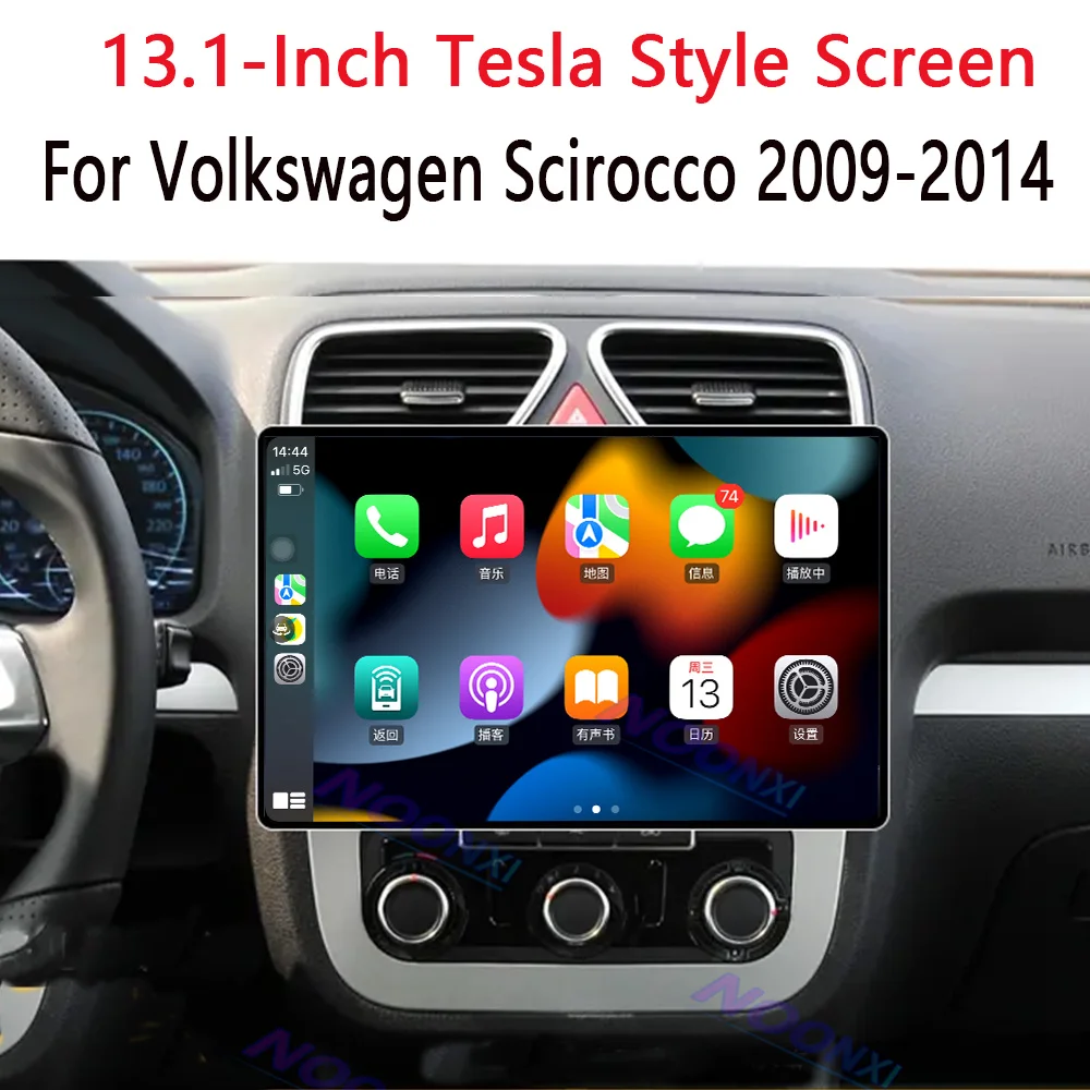 

Автомагнитола для Volkswagen Scirocco 2009-2014 в стиле Tesla, экран 2K, 8 ГБ, 256 ГБ, Android 13, стерео, мультимедийный плеер, GPS-навигация, Carplay