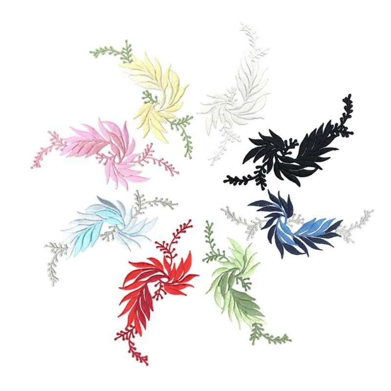 Экологичные вышитые цветочные нашивки ручной работы 18*8 см нанесение для