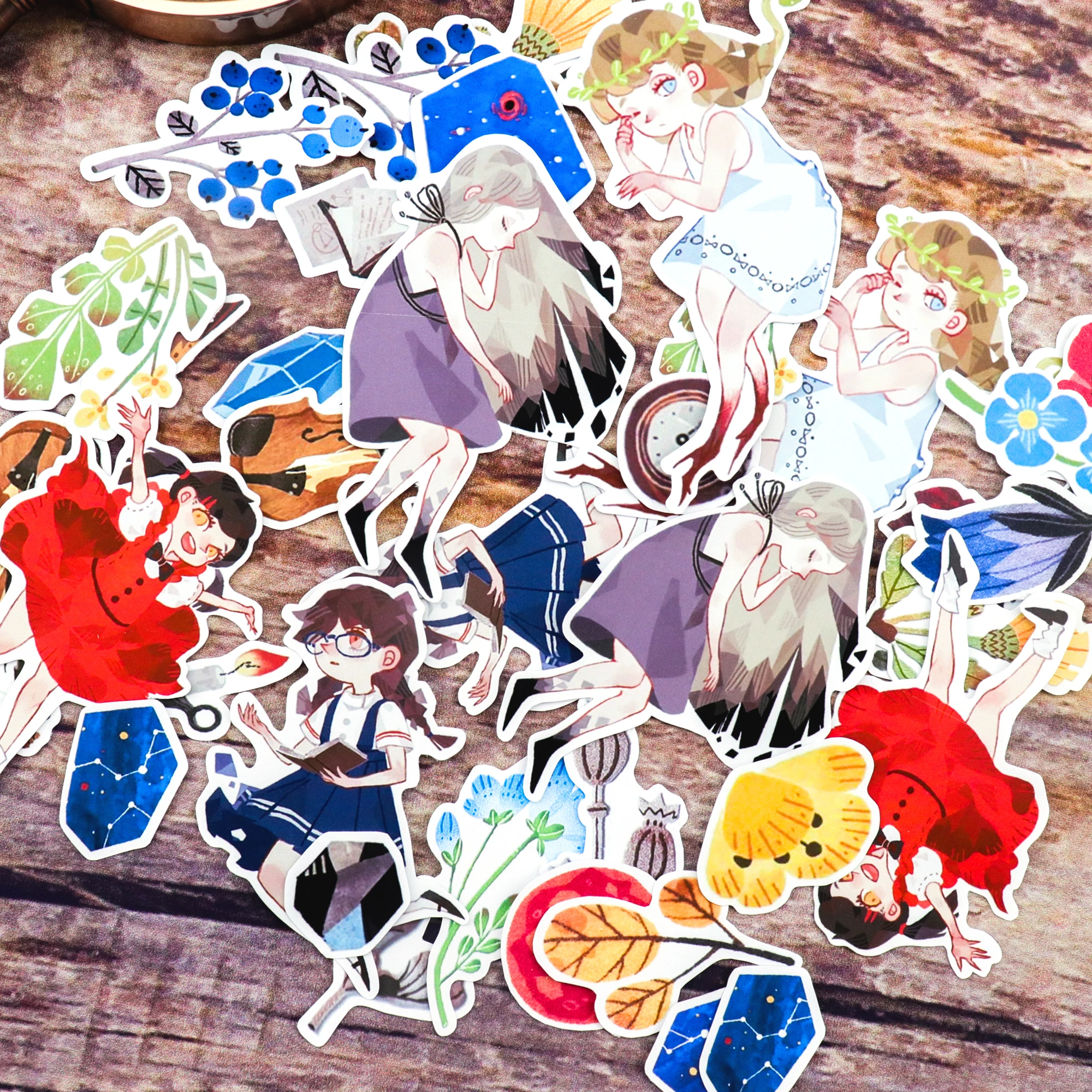 

36 шт., весенние наклейки в виде справочника для девочек