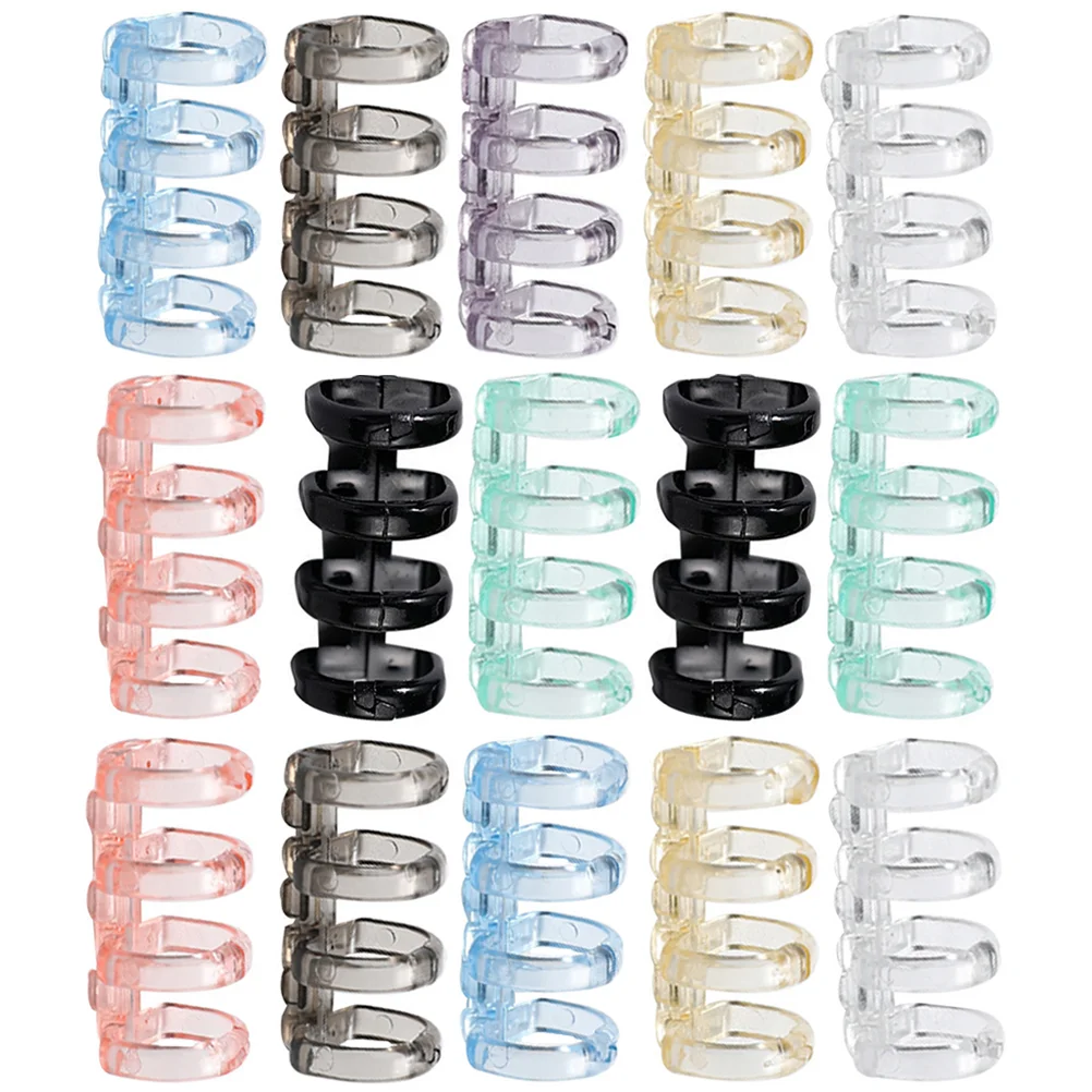 

16 Pcs Binder Clips Removable Plastic Book Replacement 4-holes Binder Rings Spiral Compact 4-hole