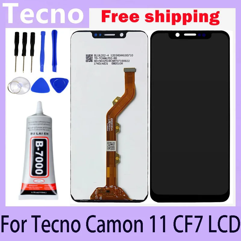 ЖК-экран для Tecno CF7 camon 11 CF8 camon 11pro, сенсорный дигитайзер, сменный компонент, полные компоненты
