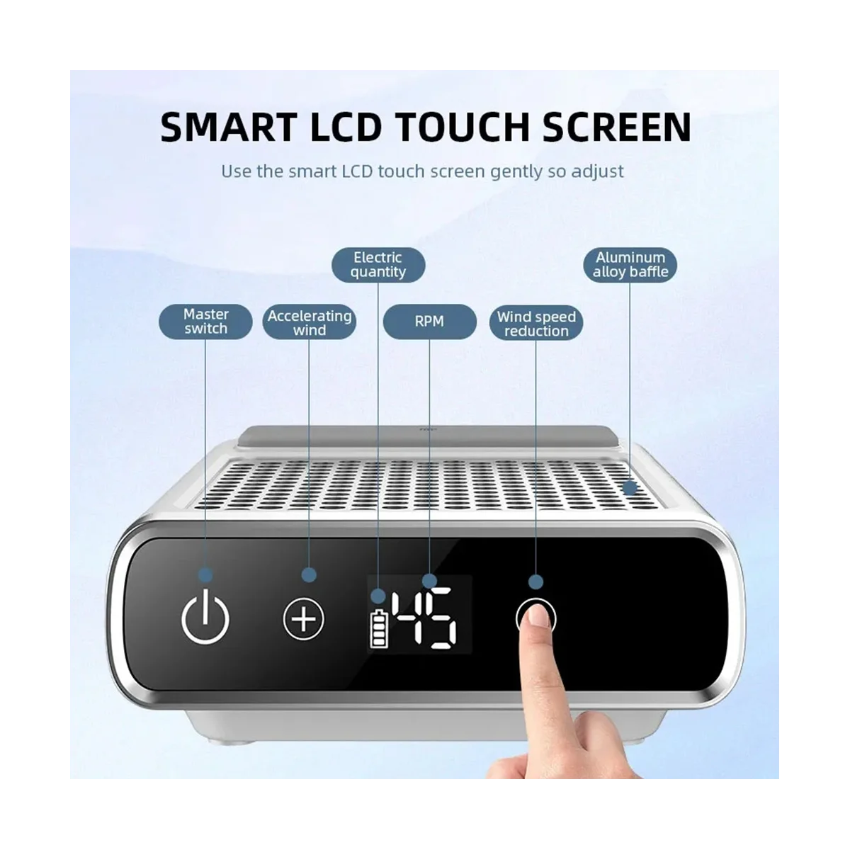 Мощный пылесос для ногтей перезаряжаемый пылеуловитель экстрактор маникюра