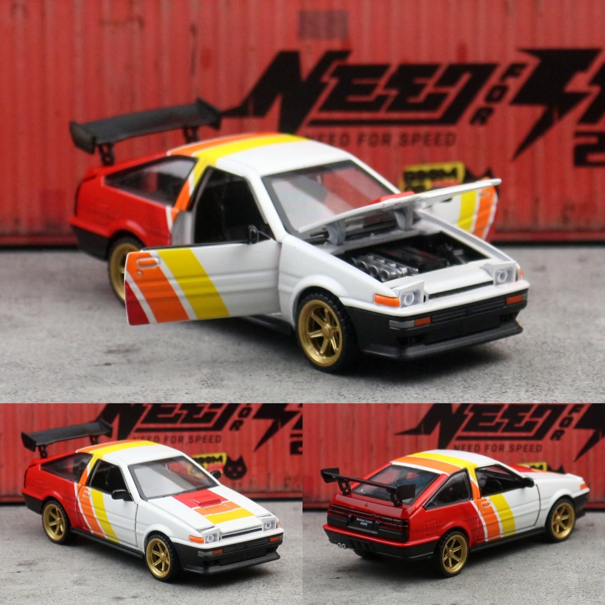 Масштабная модель гоночного автомобиля Toyota AE86 Sprinter Trueno 137, сборный набор CCA, литая миниатюра с свободными колесами, коллекционный подарок для мальчиков (art.: 3920d9b511ffa) - 3920d9b511ffa