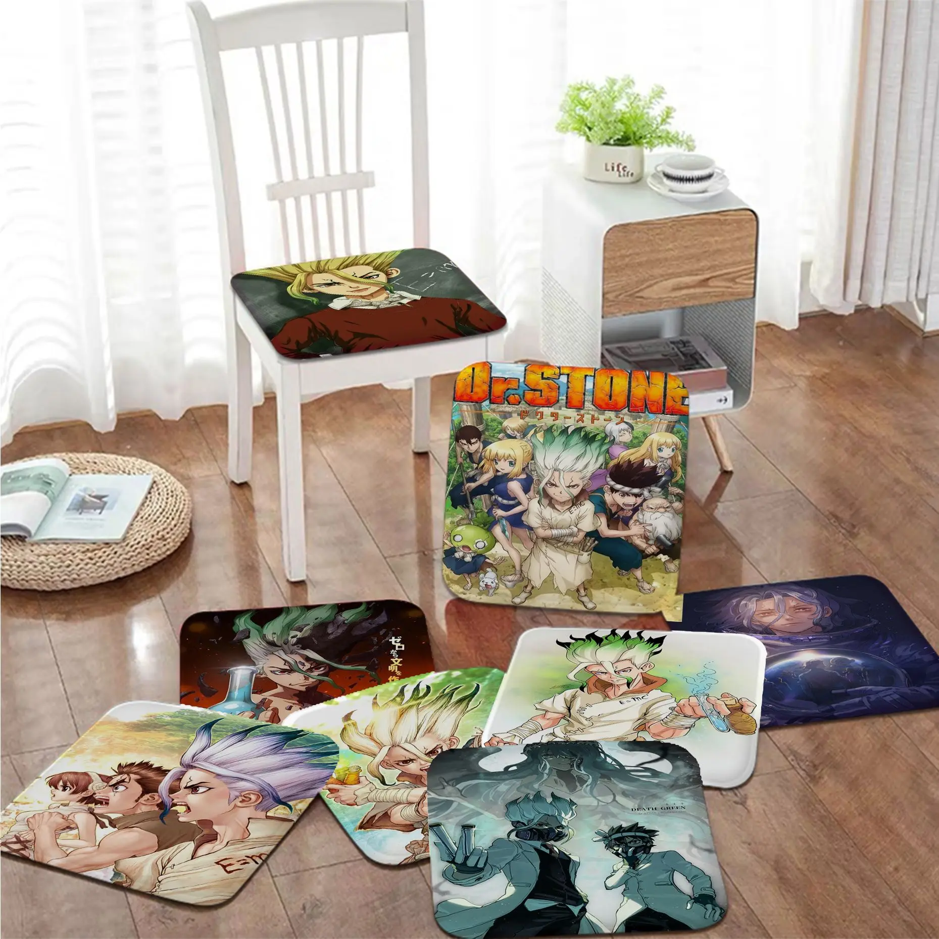 

Dr.STONE Four Seasons Fabric Cushion Non-slip Living Room Sofa Decor Students Stool Tatami Office Chair Cushions