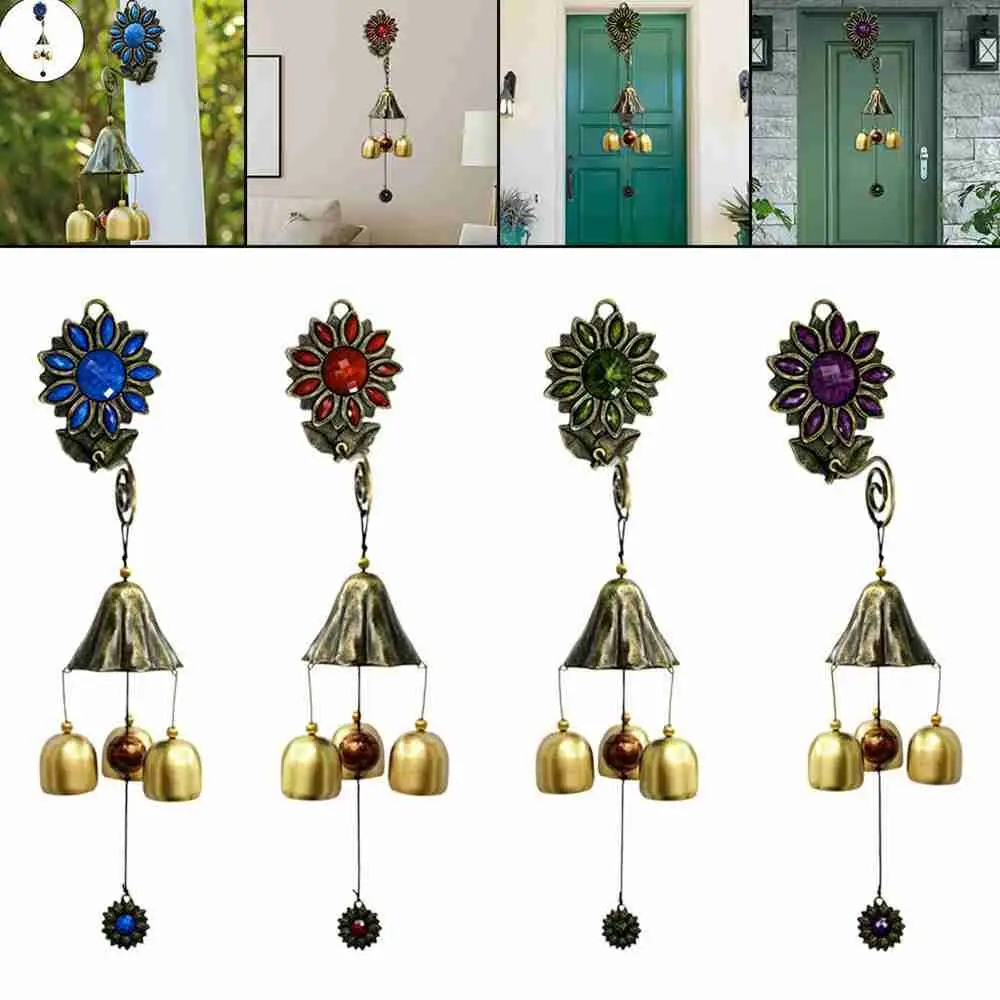 

Indoor Outdoor Creative Handmade Crafts Gift Pendant Bell Sunflower Wind Chimes Garden Decor Hanging Ornament